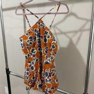 Ava & Viv halter neck floral peplum tank top